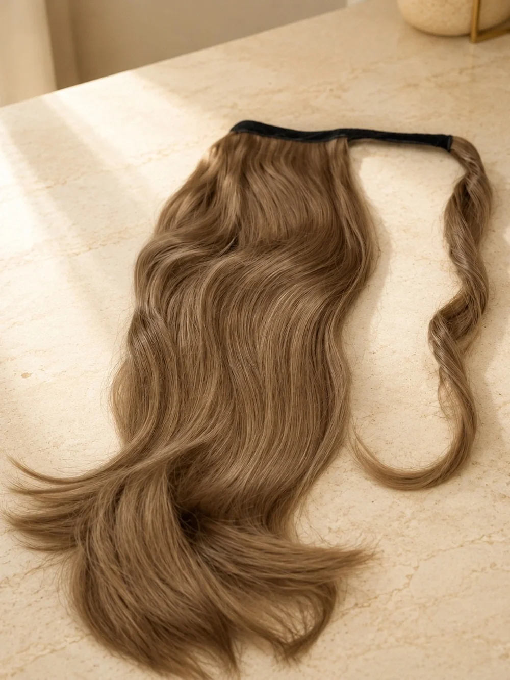 Synthetic Clip-In Ponytail Extension in Light Brown